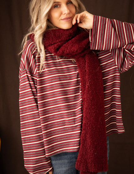 Sally Stripe Burgundy/Grey - Longsleeve - ellemilla