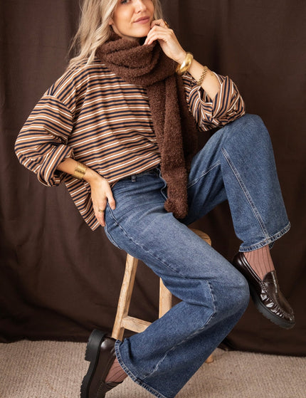 Sally Stripe Camel/Navy - Longsleeve - ellemilla