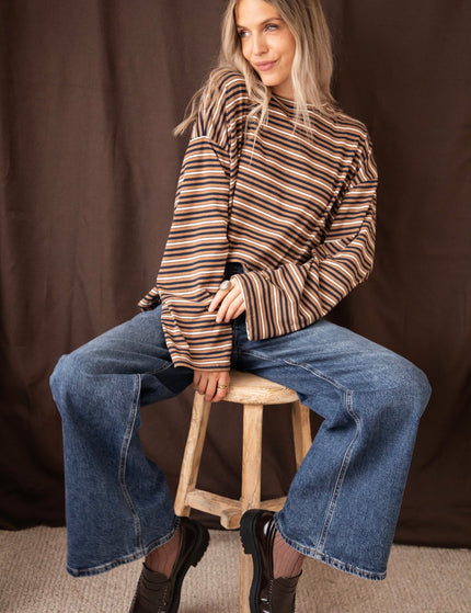 Sally Stripe Camel/Navy - Longsleeve - ellemilla