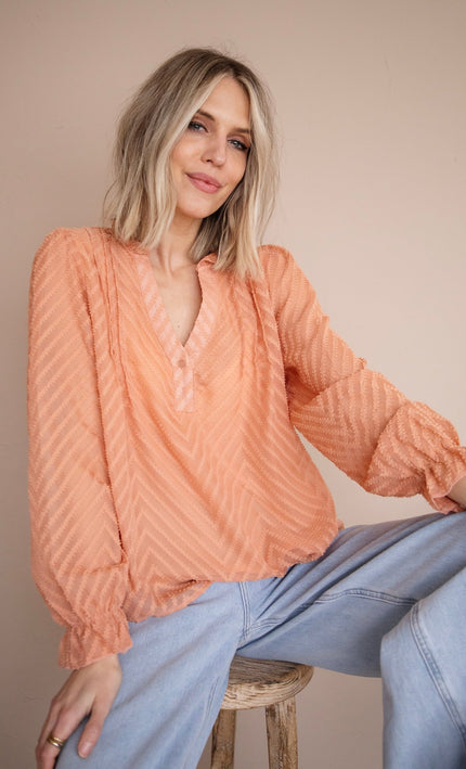 Samira Peach - Blouse - ellemilla