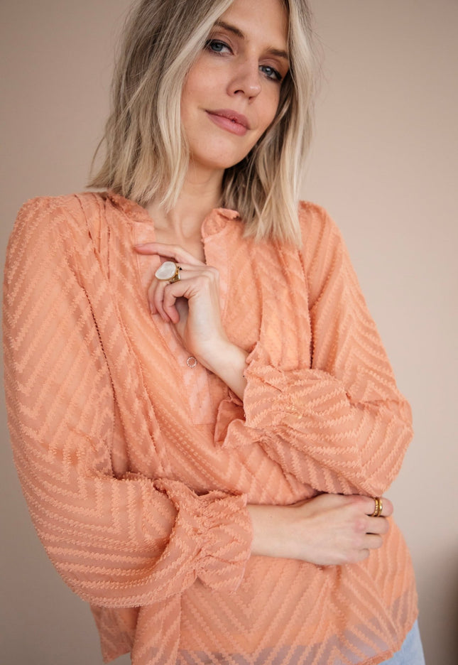 Samira Peach - Blouse - ellemilla