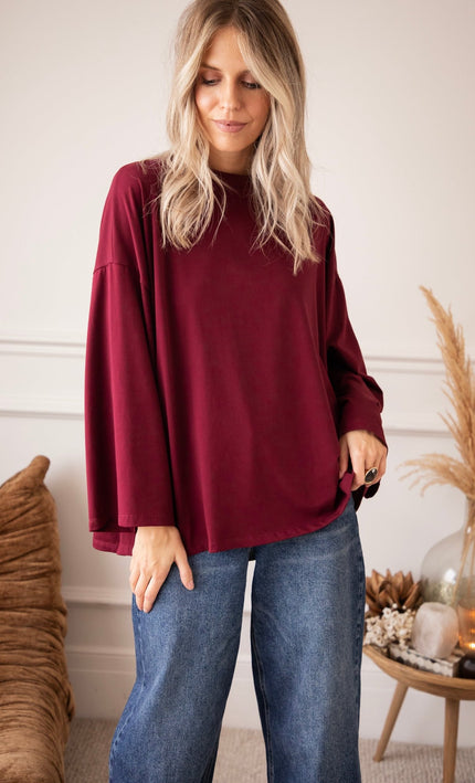 Sandy Smooth Wine - Longsleeve - ellemilla