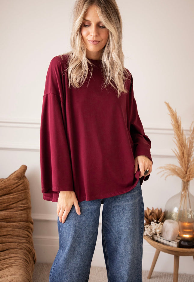 Sandy Smooth Wine - Longsleeve - ellemilla