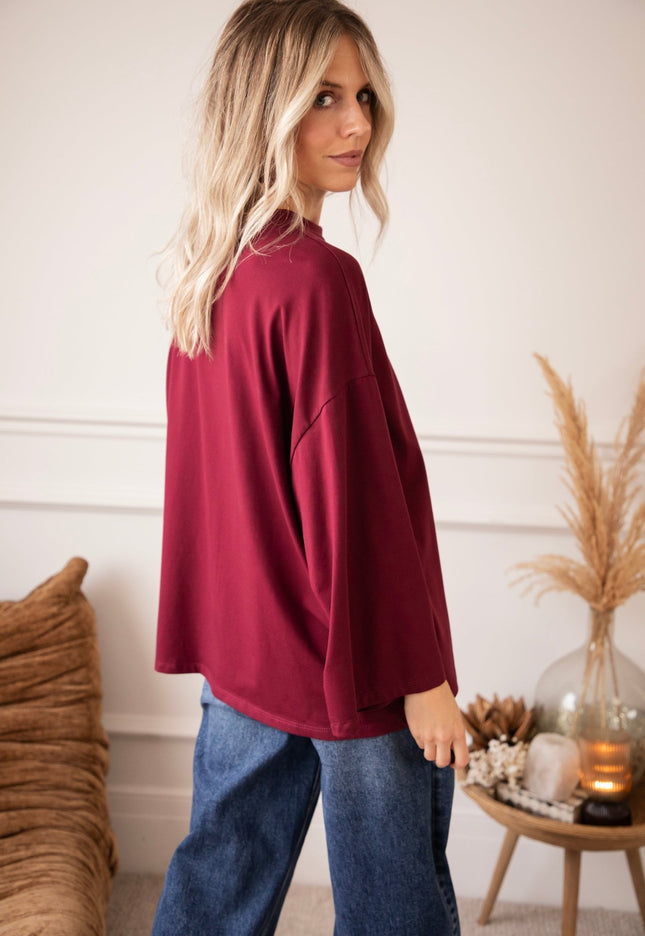 Sandy Smooth Wine - Longsleeve - ellemilla