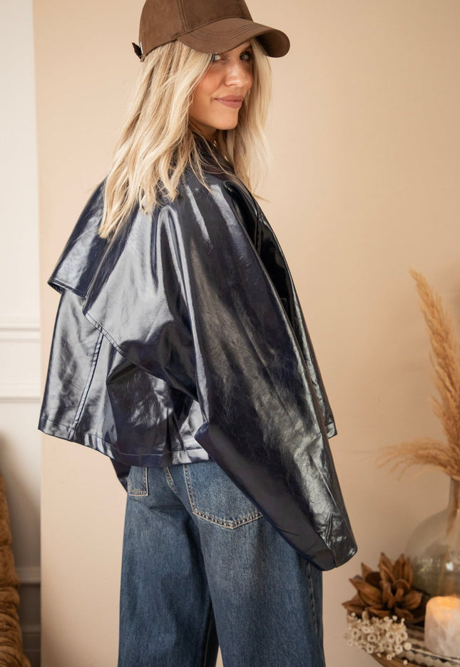 Scottie Gloss Dark Blue - Jacket - ellemilla
