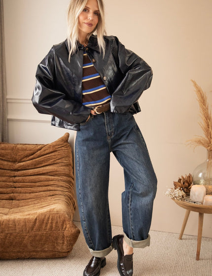 Scottie Gloss Dark Blue - Jacket - ellemilla