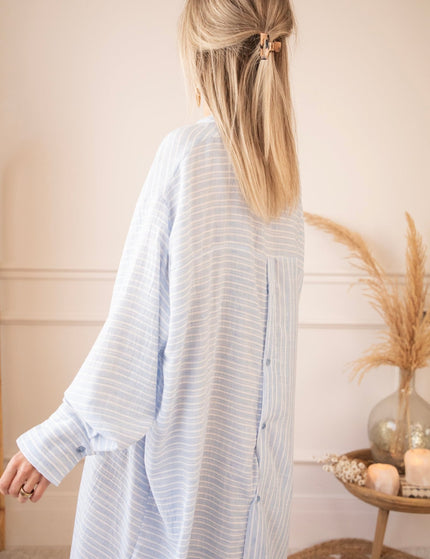 Serene Stripes Soft Blue - Maxi Jurk - ellemilla