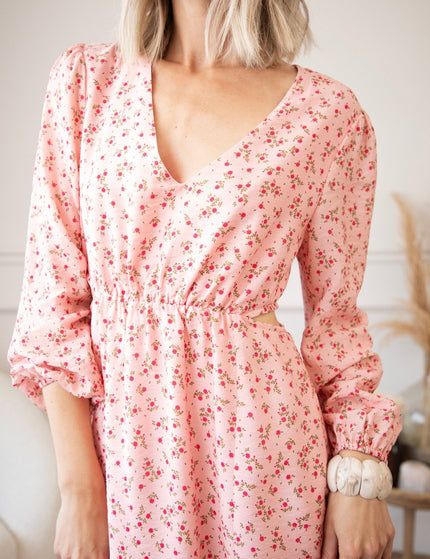 Side Bloom Pink - Maxi Jurk - ellemilla