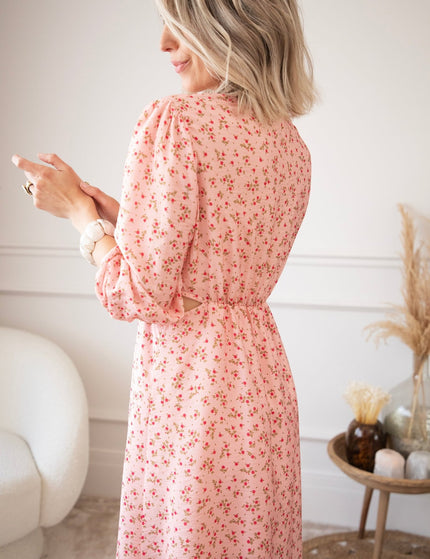 Side Bloom Pink - Maxi Jurk - ellemilla