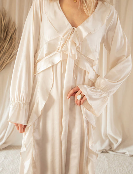 Sidona Satin Beige - Maxi Jurk - ellemilla