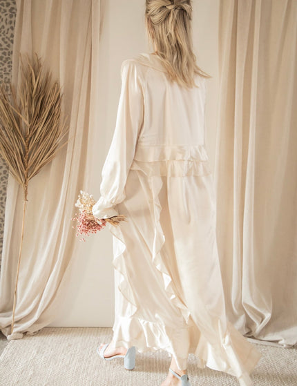 Sidona Satin Beige - Maxi Jurk - ellemilla