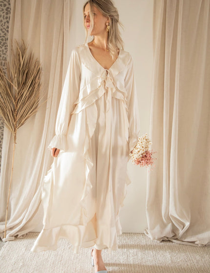Sidona Satin Beige - Maxi Jurk - ellemilla