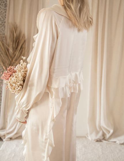 Sidona Satin Beige - Maxi Jurk - ellemilla