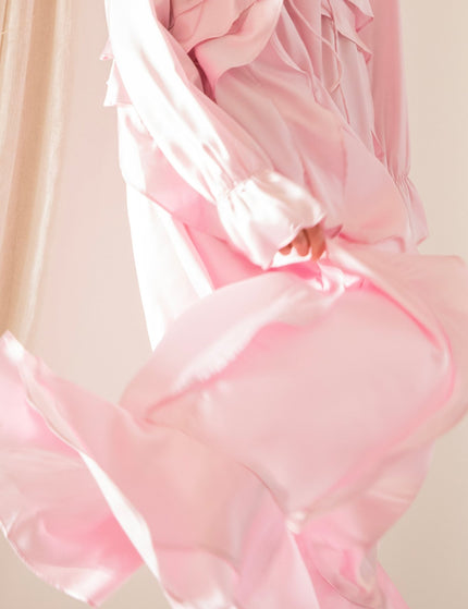 Sidona Satin Pink - Maxi Jurk - ellemilla