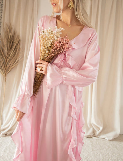 Sidona Satin Pink - Maxi Jurk - ellemilla