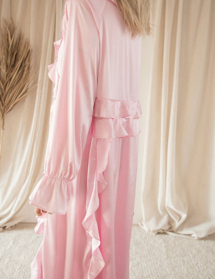 Sidona Satin Pink - Maxi Jurk - ellemilla