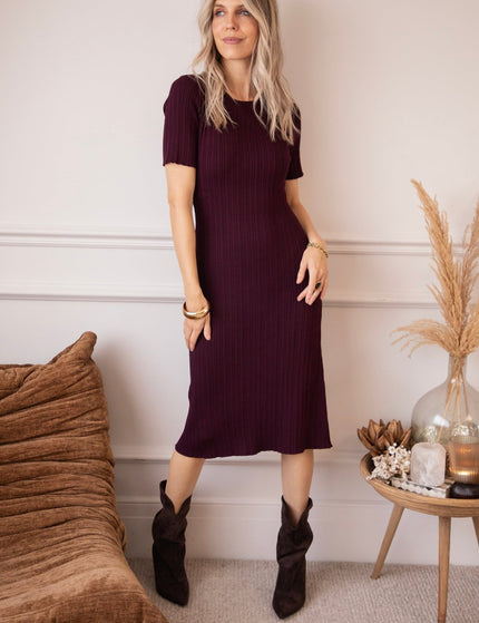 Sienna Ribbed Mulberry - Jurk - ellemilla