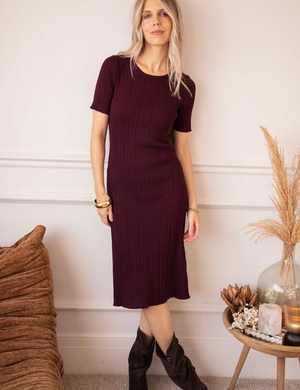 Sienna Ribbed Mulberry - Jurk - ellemilla