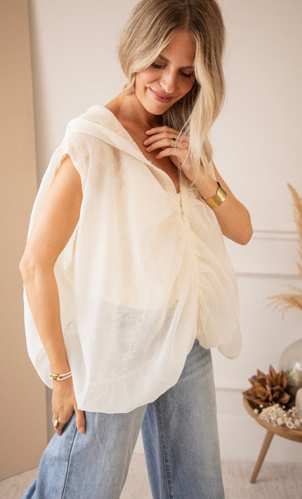 Sleeveless Donna Lace Beige - Jacket - ellemilla