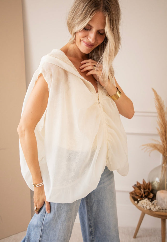 Sleeveless Donna Lace Beige - Jacket - ellemilla
