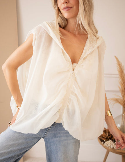 Sleeveless Donna Lace Beige - Jacket - ellemilla