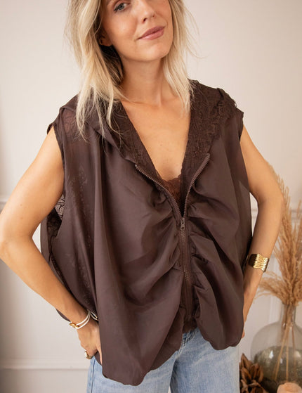 Sleeveless Donna Lace Choco - Jacket - ellemilla