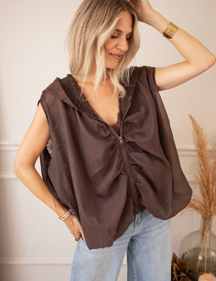 Sleeveless Donna Lace Choco - Jacket - ellemilla