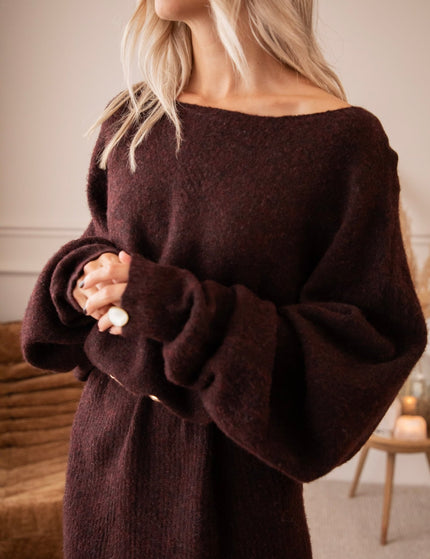 Sloane Deep Burgundy - Sweater Dress - ellemilla
