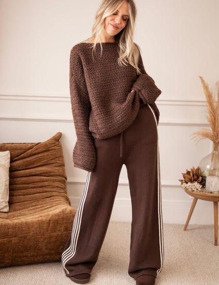 Soft Side Stripe Brown - Broek - ellemilla