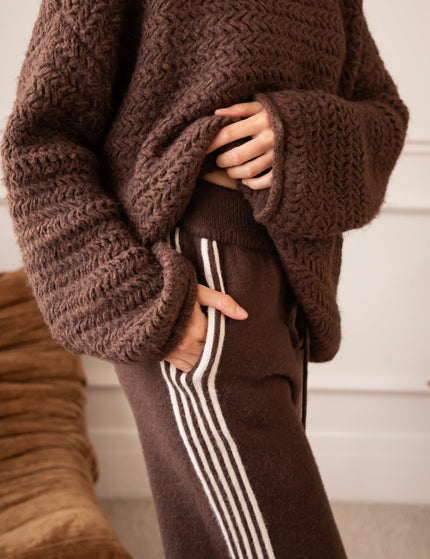 Soft Side Stripe Brown - Broek - ellemilla