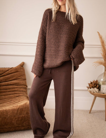Soft Side Stripe Brown - Broek - ellemilla