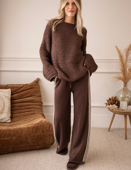 Soft Side Stripe Brown - Broek - ellemilla