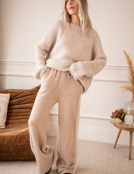 Soft Side Stripe Taupe - Broek - ellemilla