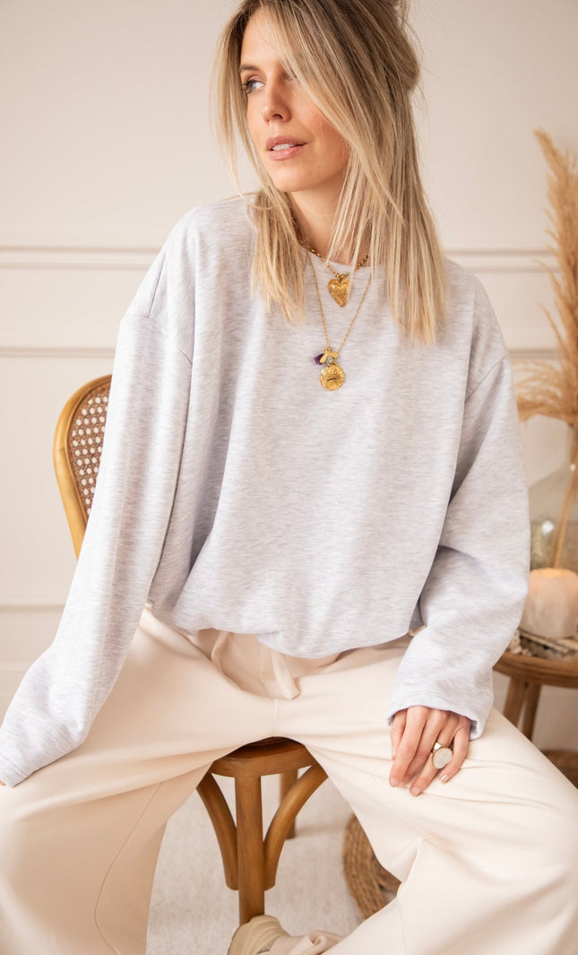 Soft Stretch Soft Grey - Sweater - ellemilla
