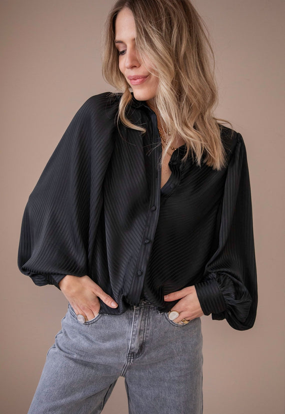 Sophisticated Stripes Black - Blouse - ellemilla