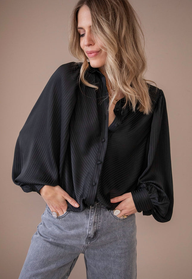 Sophisticated Stripes Black - Blouse - ellemilla