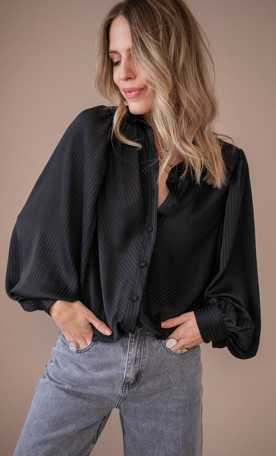 Sophisticated Stripes Black - Blouse - ellemilla