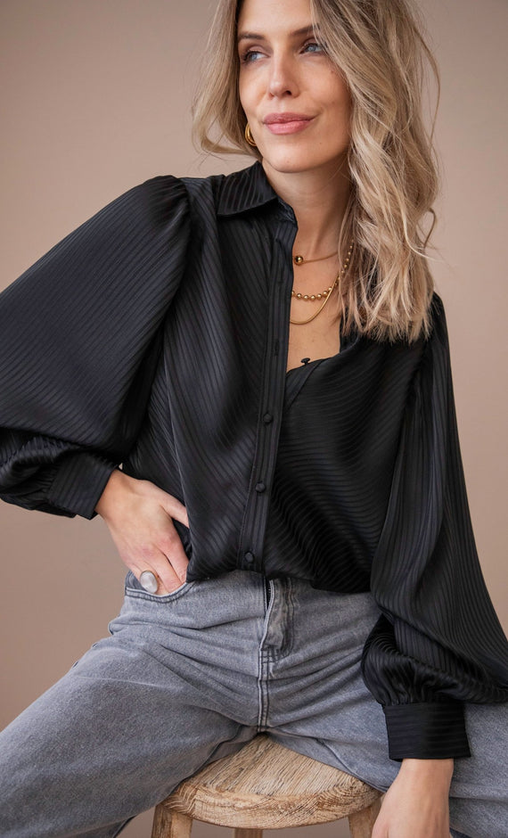 Sophisticated Stripes Black - Blouse - ellemilla