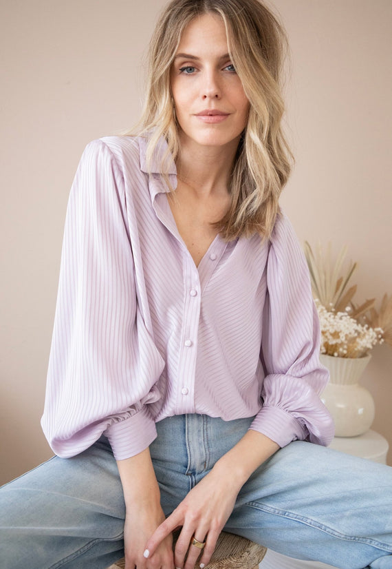 Sophisticated Stripes Lila - Blouse - ellemilla