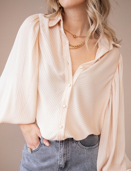 Sophisticated Stripes Warm Beige - Blouse - ellemilla