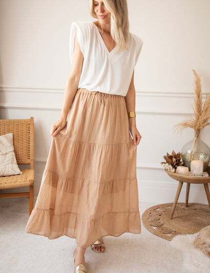 Soraya Beige - Maxi Rok - ellemilla