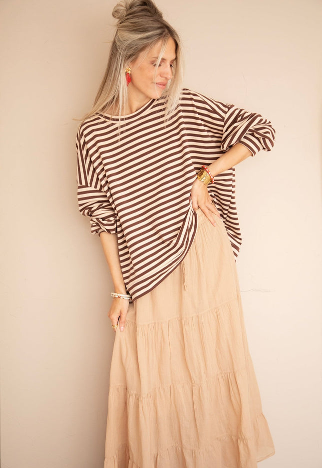 Soraya Beige - Maxi Rok - ellemilla