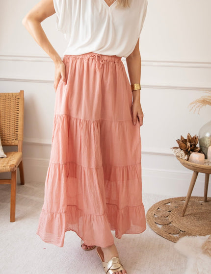 Soraya Powder Pink - Maxi Rok - ellemilla