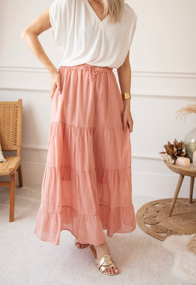 Soraya Powder Pink - Maxi Rok - ellemilla