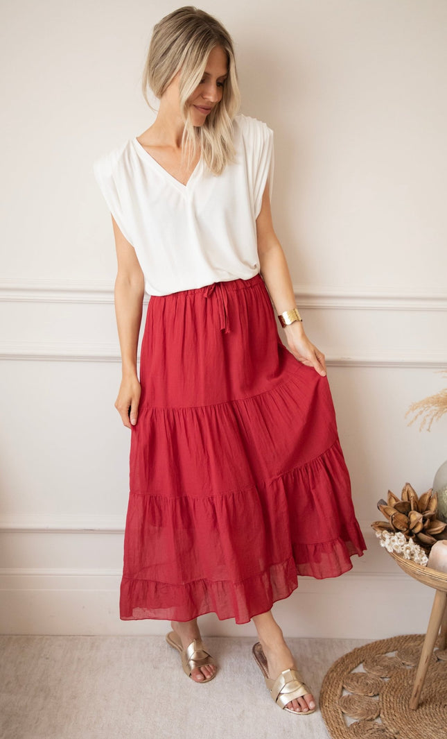Soraya Raspberry - Maxi Rok - ellemilla
