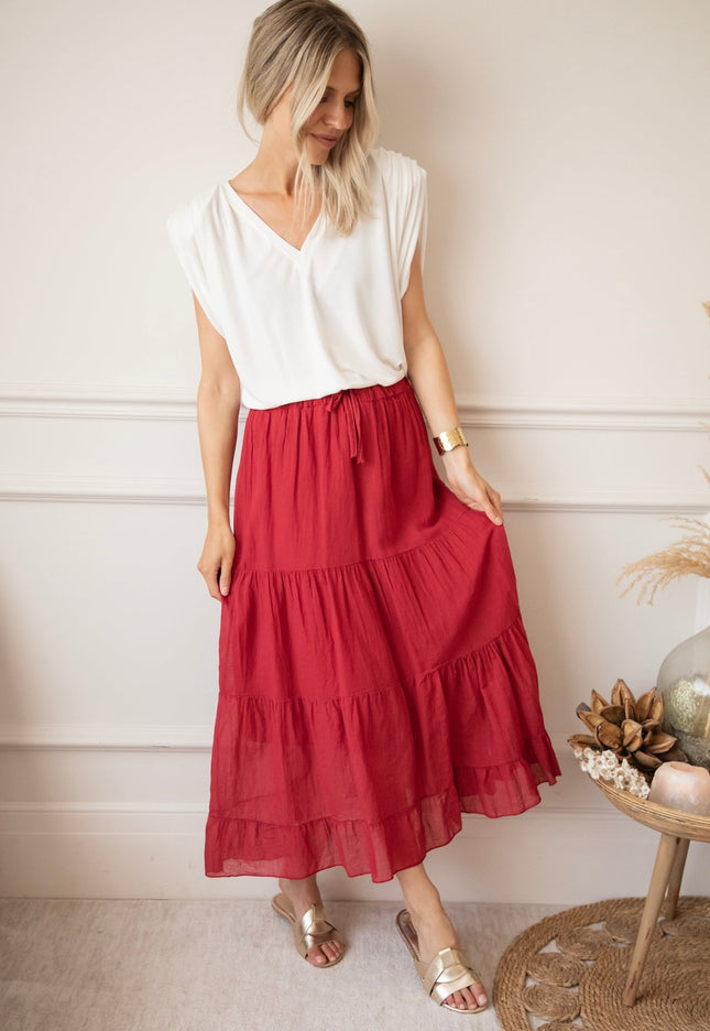 Soraya Raspberry - Maxi Rok - ellemilla