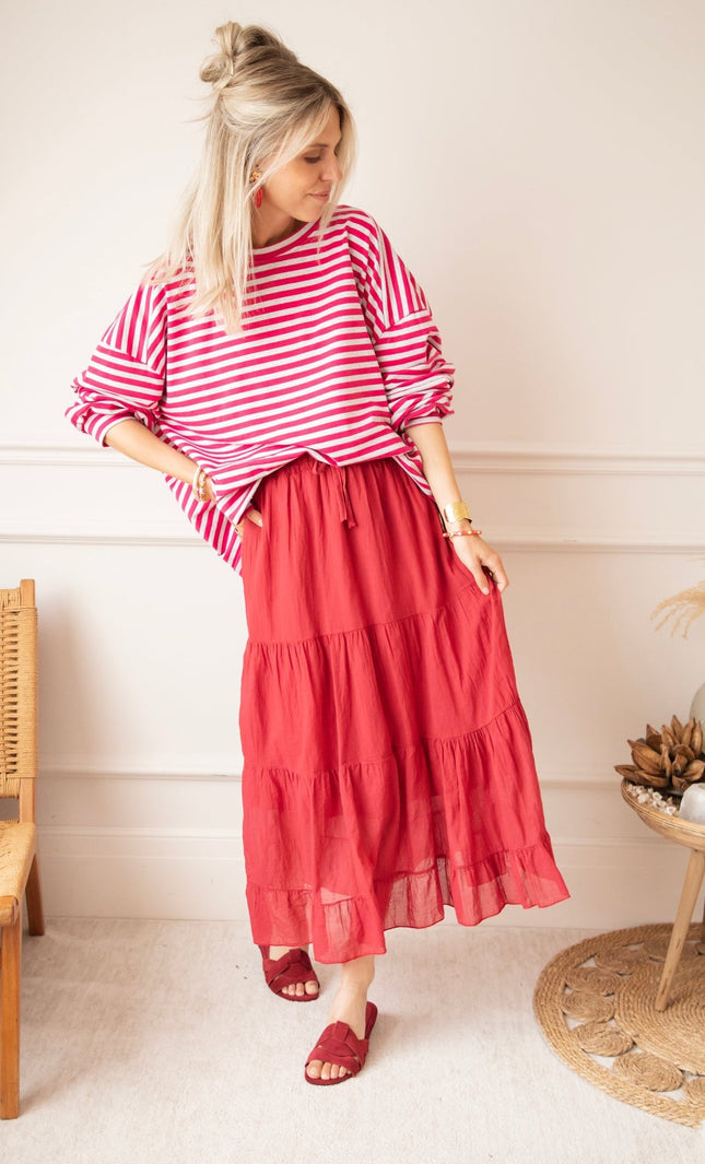 Soraya Raspberry - Maxi Rok - ellemilla