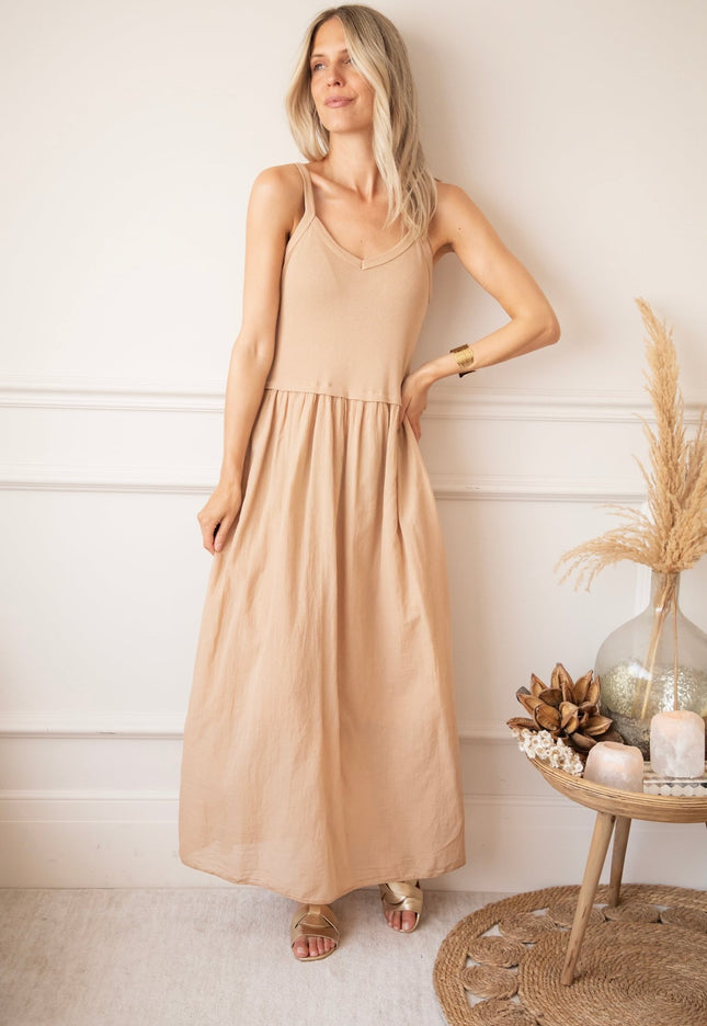Soraya Strap Beige - Maxi Jurk - ellemilla