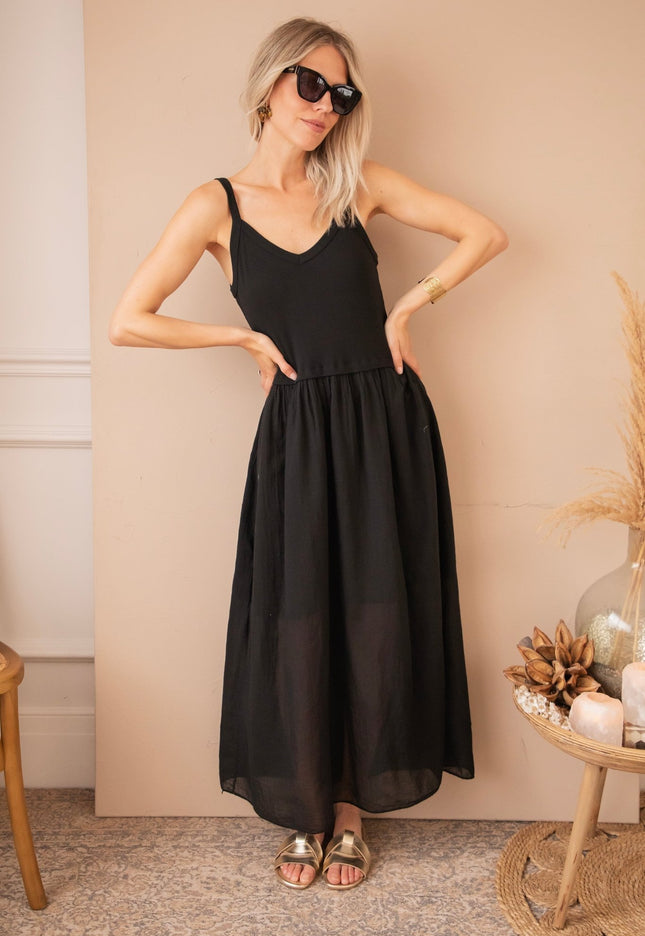 Soraya Strap Black - Maxi Jurk - ellemilla