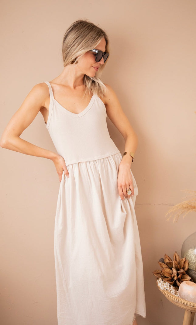 Soraya Strap Café Au Lait - Maxi Jurk - ellemilla